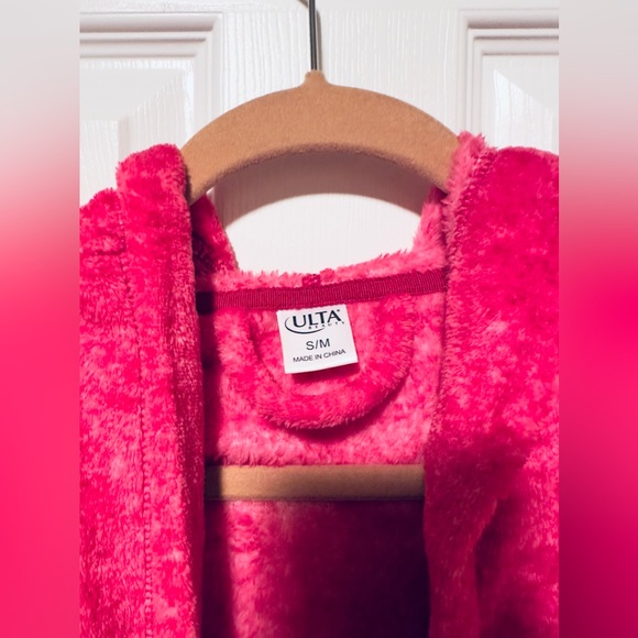 ULTA Beauty Fleece Plush Soft Pink Hooded Bath Robe size S - Picture 3 of 3